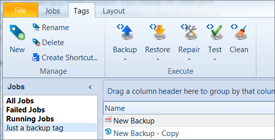 Backup tags